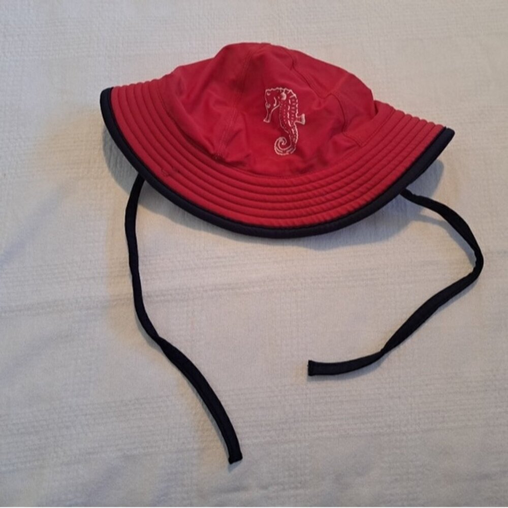 Hanna Andersson boys size Small swim hat with ties, GUC 1-3 years